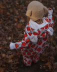 Winter Jumpsuit with Teddy Lining for Babies and Kids - Strawberries