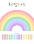Large Rainbow Decal for Girl Bedroom, Gift Polka Dots Wall Stickers Kids, Pastel Rainbow Vinyl Sticker Playroom, Rainbow Nursery Decoration
