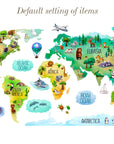 Educational Kids World Map Wall Decal for Nursery