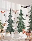 Large Forest Tree Wall Decal - Watercolour Wall Sticker, Nursery Mural, Forest Wall Decal, Peel and Stick Tree Decal