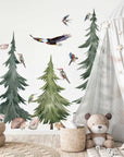 Large Forest Tree Wall Decal - Watercolour Wall Sticker, Nursery Mural, Forest Wall Decal, Peel and Stick Tree Decal