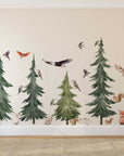 Large Forest Tree Wall Decal - Watercolour Wall Sticker, Nursery Mural, Forest Wall Decal, Peel and Stick Tree Decal