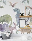 Big Dinosaur Wall Decal - Watercolour Decal Set - Nursery wall sticker