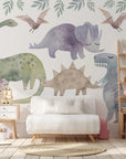 Big Dinosaur Wall Decal - Watercolour Decal Set - Nursery wall sticker