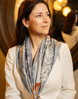 Indigo Floral Silk Scarf
