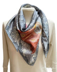 Indigo Floral Silk Scarf