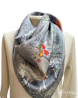Indigo Floral Silk Scarf