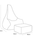 Tearo: Bean Bag + Footrest for Little Loungers - Rosy Pink
