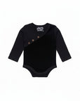 Black Baby Onesie with Velvet Detail