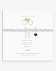 July Birthstone & Initial Letter Charm Bracelet