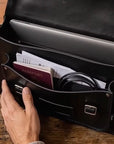 Handmade Leather Satchel - Black