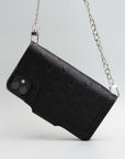 Leather crossbody case for iPhone 11 - Polka