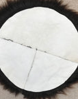 Premium British sheepskin round seat cover, natural brown, 35cm, luxury handcrafted free-range organic hide, sustainable hypoallergenic fur by Wildash London at brixbailey.com