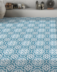Luxury Isla turquoise porcelain floor tile, stylish Moroccan-inspired boho chic design, premium indoor-outdoor R11 anti-slip, 20x20cm by Maria Starling Design at brixbailey.com