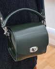 Bauble Handmade High Shine Leather Handbag - Ivy Green