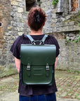 Handmade Leather City Backpack - Ivy Green