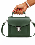 Handmade Leather Sugarcube Handbag - Ivy Green