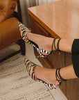 Jaborandi Animal Print Calf Leather Heels – 6.5cm Strappy