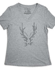 Womens V Neck T Shirt with Jackalope Design