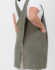 Japanese Style Linen Apron for Cooking and Crafts