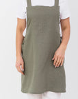 Japanese Style Linen Apron for Cooking and Crafts