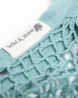Organic Cotton Blue Crochet Tote Bag