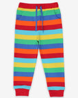 Premium striped organic cotton kids joggers, soft cozy fabric with stretch cuffs, warm comfortable lounge pants by Toby Tiger at brixbailey.com