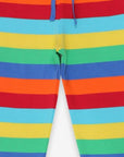 Premium striped organic cotton kids jogging pants, soft cozy fabric with stretch cuffs, warm comfortable lounge wear, trendy bright colors by Toby Tiger at brixbailey.com