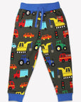 Stylish Kids Jogging Pants with Colorful Vehicle Print, Organic Cotton, Comfortable Playdate Outfit, GOTS Certified by Toby Tiger at brixbailey.com