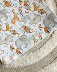 Anti-Roll Wedge Baby Changing Mat - Jungle Animals print