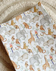 Anti-Roll Wedge Baby Changing Mat - Jungle Animals print