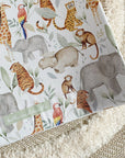 Anti-Roll Wedge Baby Changing Mat - Jungle Animals print