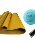 Jute Premium ECO Fitness, pilates, yoga mat + Trigger Ball + Massage Stick-0