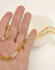 Citrine, Prenite, Moonstone Crystal & Gold Jewellery Set