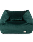 Luxury Chelsea Velvet Armchair for Kids, Premium Eco-Velvet Beanbag, Handcrafted in Barcelona, Jungle Green, Best-Selling Comfort by Ella James at brixbailey.com