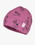 Kids Beanie with Pink Dog Design