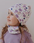 Kids Beanie Hat with Summer Flowers Pattern