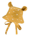 Kids Hat with Ears - Waves on Mustard