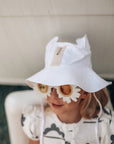 Kids Hat with Ears - White