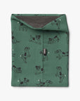 Kids Merino Neck Tube Green Dogs Print