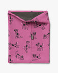 Kids Merino Neck Tube in Pink Dogs Print