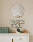Kids Room Emoji Mirror – Child-Friendly Acrylic & Wood