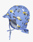Kids Sun Hat with Ear Flaps Construction Print