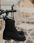 Black Vegan Boots with Recycled Materials