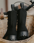 Black Vegan Boots with Recycled Materials