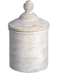 Large Vintage Style White Stone Kitchen Canister