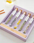 Assorted Flower Teastick Gift Set & Wood Tray