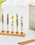 Assorted Flower Teastick Gift Set & Wood Tray