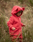 Eared Jumpsuit for Babies and Kids - Coral