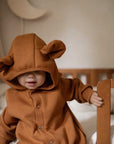 Eared Jumpsuit for Babies and Kids - Cinnamon
